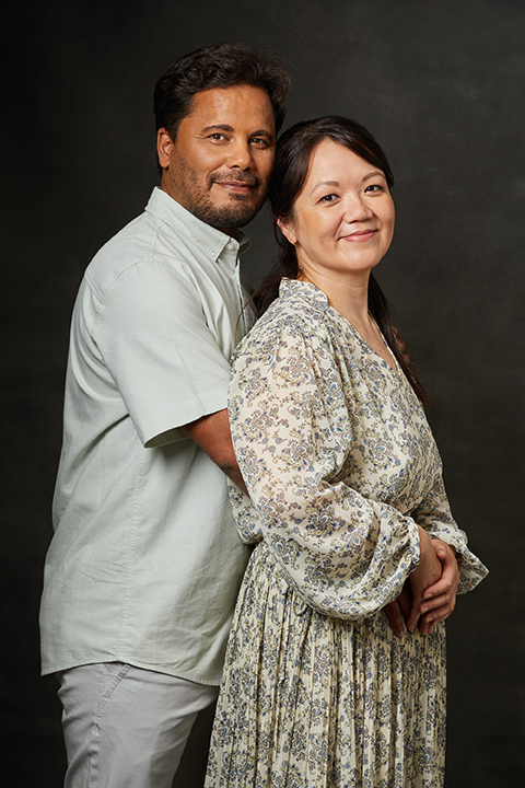 portrait couple Tahiti en studio