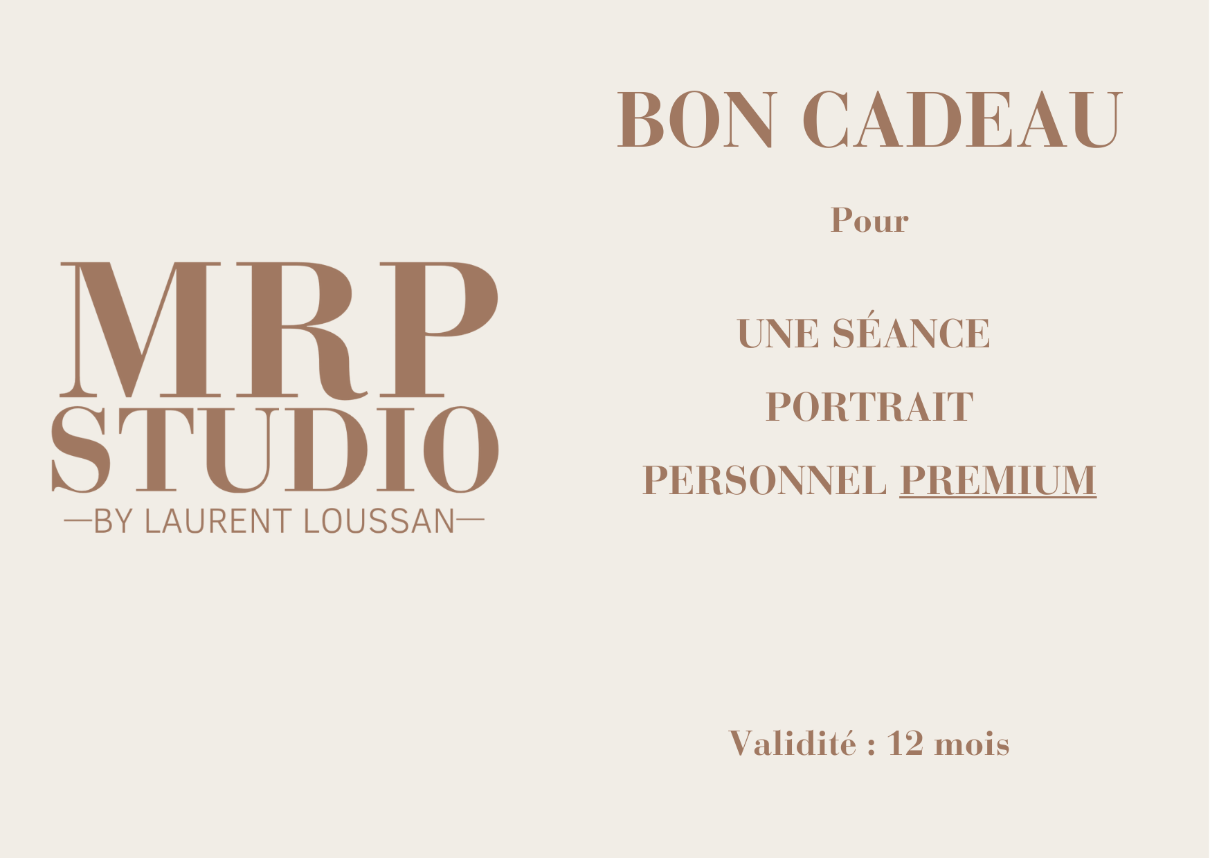 Bon cadeau portrait personnel premium @laurentloussan